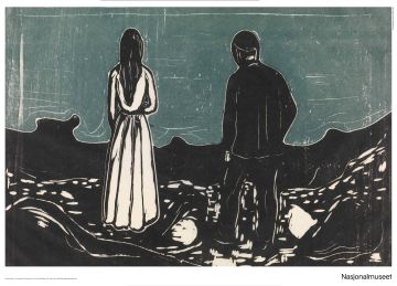 Plakat 50 x 70 cm. Edvard Munch, «To mennesker. De ensomme»