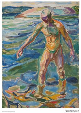 Plakat 50 x 70 cm. Edvard Munch, «Badende mann»