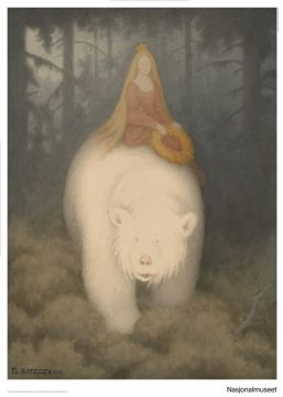 Plakat 50 x 70 cm. Theodor Kittelsen, «Kvitebjørn kong Valemon»