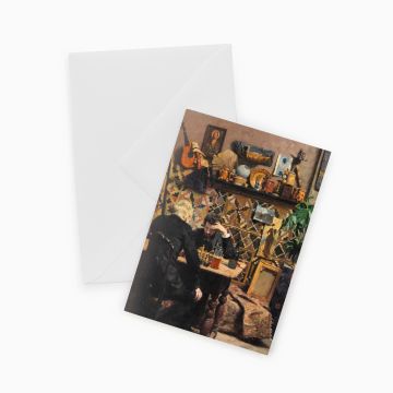 Kort med konvolutt. Gustav Wentzel, «Sjakkspillere»