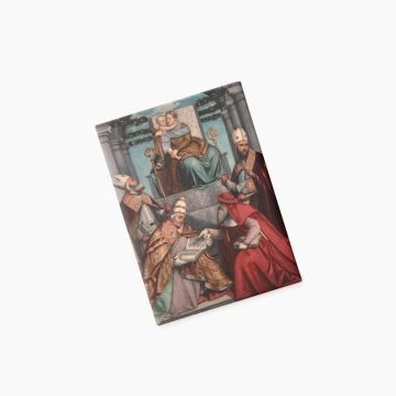 Magnet. Hans Johan Frederik Berg etter Moretto da Brescia, «Madonna og barnet på trone med de fire kirkefedrene»