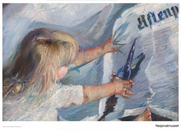 Plakat 50 x 70 cm. Oda Krohg, «En abonnent på Aftenposten»