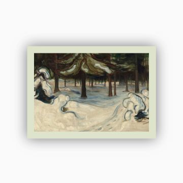 Postkort. Edvard Munch, «Vinter i skogen»