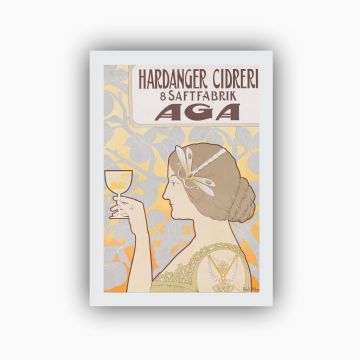 Postkort. Emil Høye, «Hardanger Cidreri & Saftfabrik AGA»