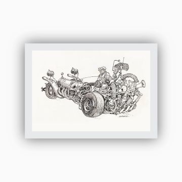 Postkort. Kjell Aukrust, «Reodor Felgen med Il Tempo Gigante»