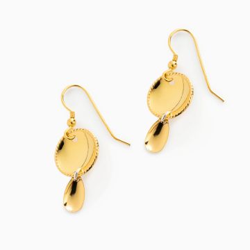 Øredobber. LilleLi Smykker, «Unnaraš» forgylt med kort krok, løv og dråpe