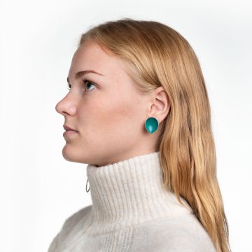 Øredobber. Ingjerd Hanevold, «Flower Drop» Grønn med stift