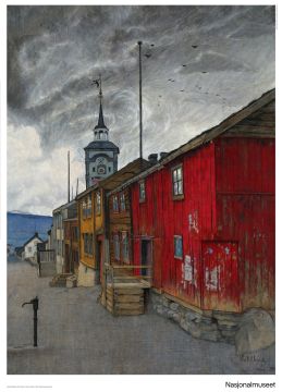 Plakat 50 x 70 cm. Harald Sohlberg, «Gate i Røros»