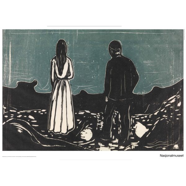 Plakat 50 x 70 cm. Edvard Munch, «To mennesker. De ensomme»