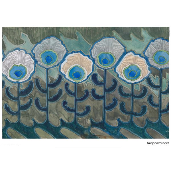 Plakat 50 x 70 cm. Andreas Schneider, «Påfugl»