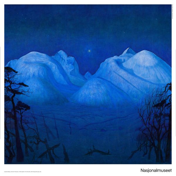 Plakat 50 x 50 cm. Harald Sohlberg, «Vinternatt i Rondane»