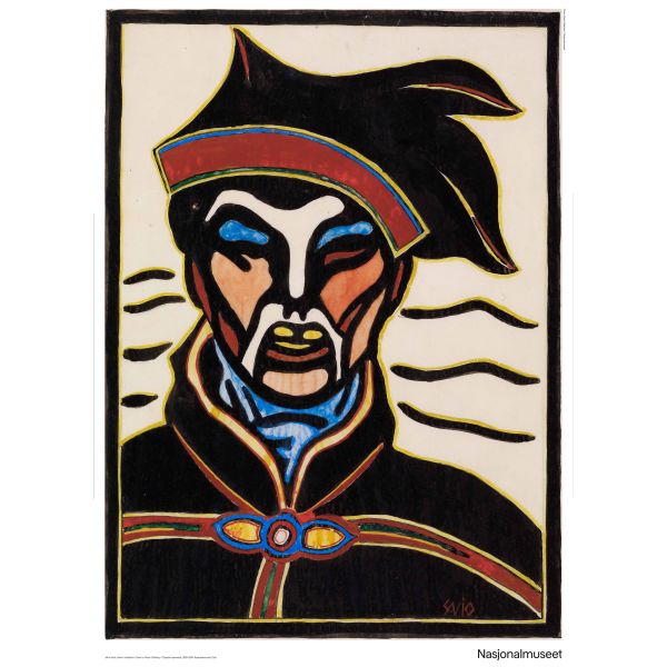 Plakat 50 x 70 cm. John Savio, «Same i festdrakt»