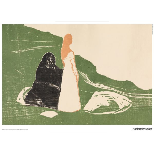 Plakat 50 x 70 cm. Edvard Munch, «To kvinner ved strandbredden»