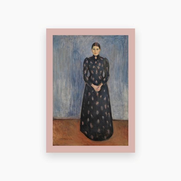 Postkort. Edvard Munch. Inger i svart og filoett