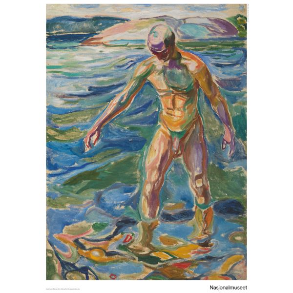Plakat 50 x 70 cm. Edvard Munch, «Badende mann»