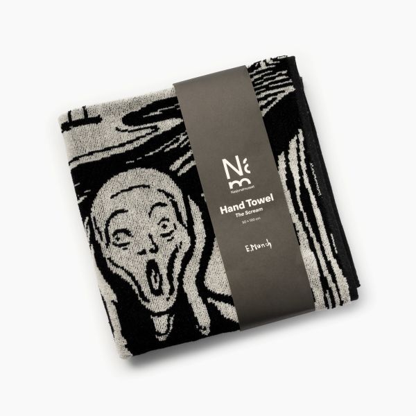 Håndkle. Edvard Munch, «Skrik», sort/hvit