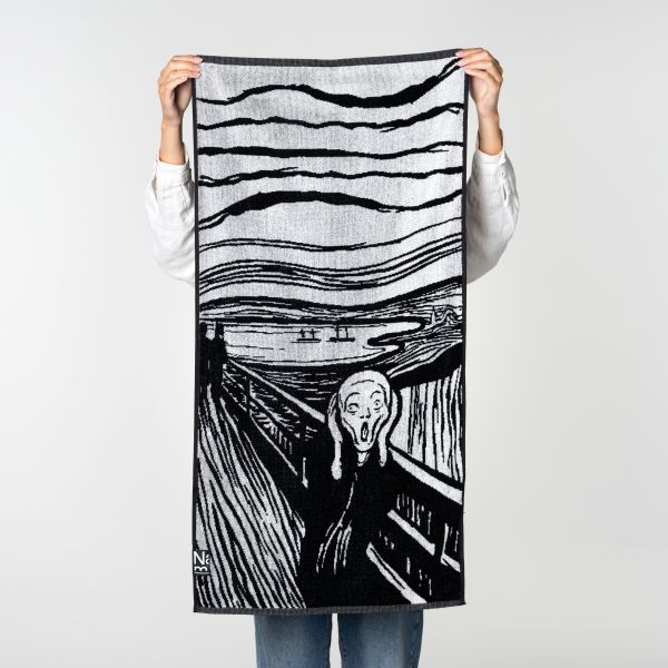 Håndkle. Edvard Munch, «Skrik», sort/hvit