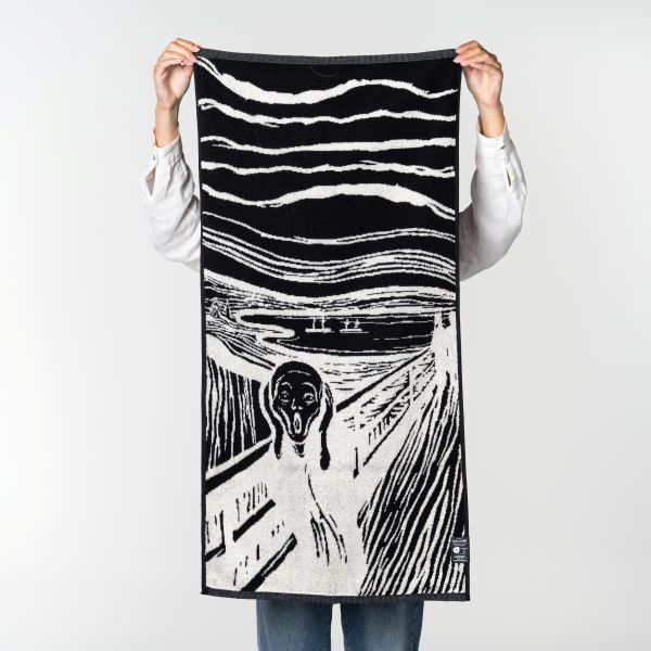 Håndkle. Edvard Munch, «Skrik», sort/hvit