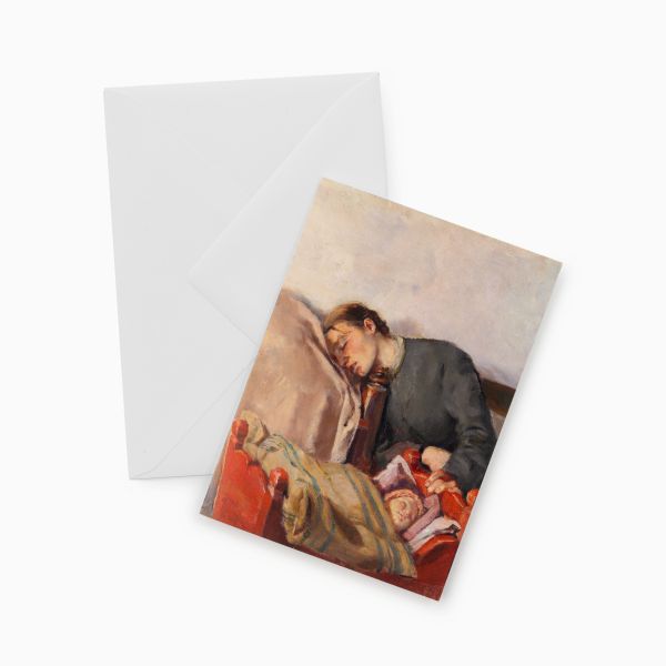 Kort med konvolutt. Christian Krohg, «Mor og barn»