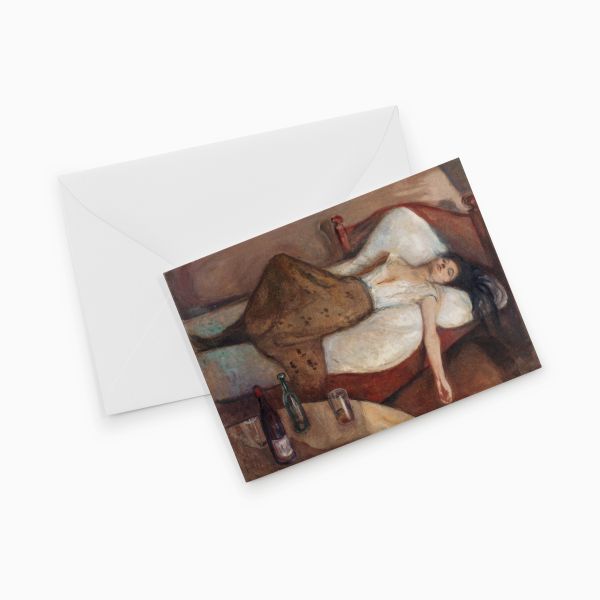 Kort med konvolutt. Edvard Munch, «Dagen derpå»