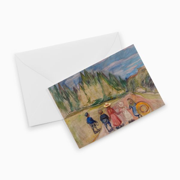 Kort med konvolutt. Edvard Munch, «Eventyrskogen»
