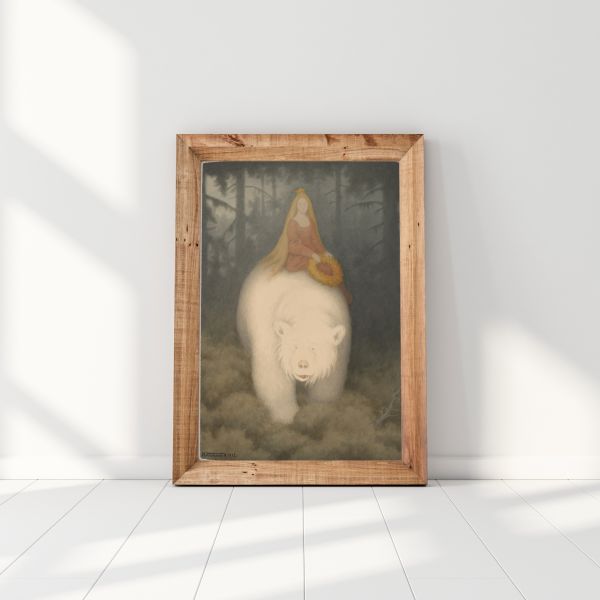 Plakat 50 x 70 cm. Theodor Kittelsen, «Kvitebjørn kong Valemon»