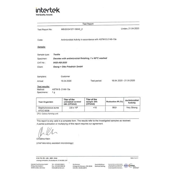 Munnbind. German textile certification 