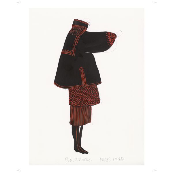 Plakatmappe 30 x 40 cm. Per Spook «Modell til haute couture-kolleksjon» Nr. 2