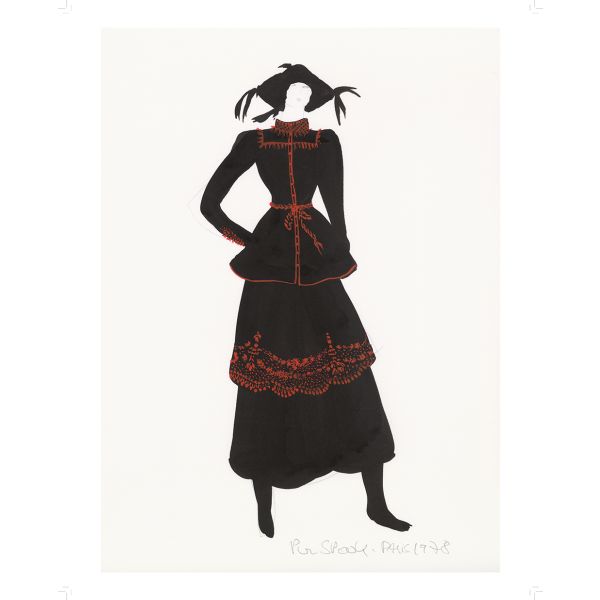 Plakatmappe 30 x 40 cm. Per Spook «Modell til haute couture-kolleksjon» Nr. 1