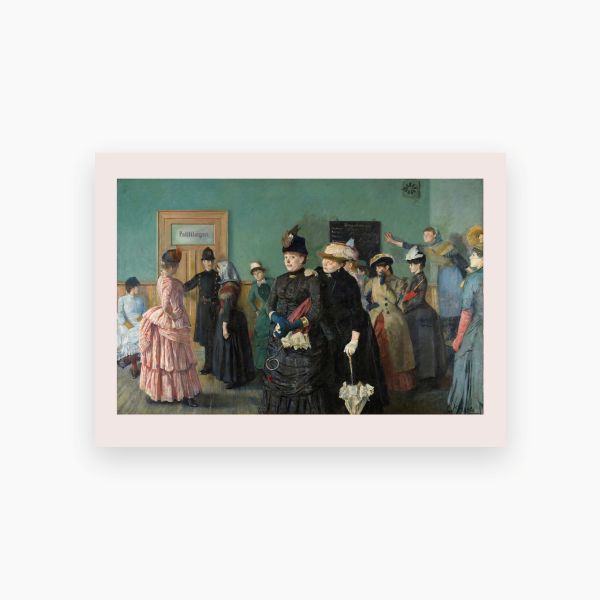 Postkort. Christian Krohg, «Albertine i politilegens venteværelse»