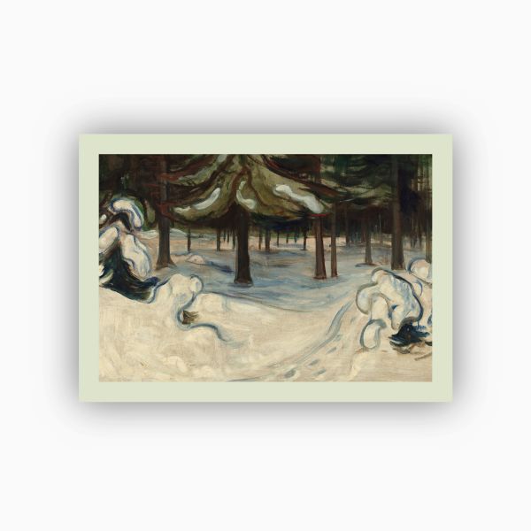 Postkort. Edvard Munch, «Vinter i skogen»