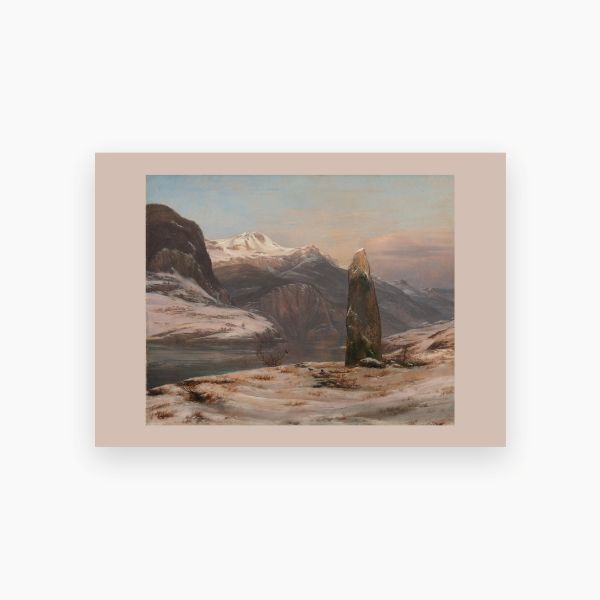 Postkort. Johan Christian Dahl, «Vinter ved Sognefjorden»