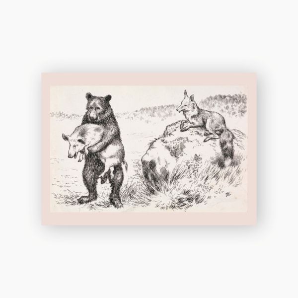 Postkort. Theodor Kittelsen, «Flesk, sa bjørnen»