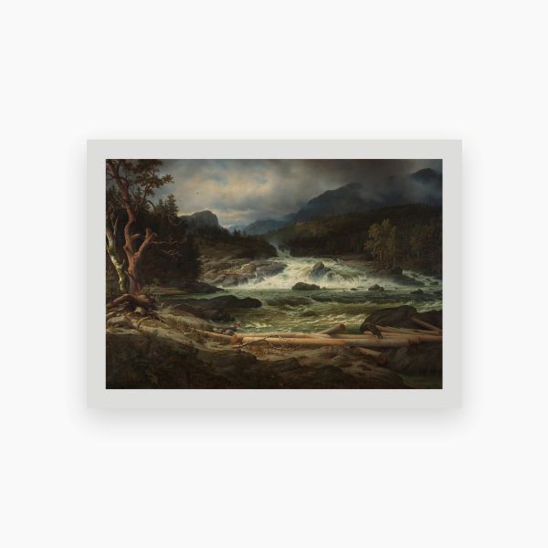 Postkort. Thomas Fearnley, «Labrofossen ved Kongsberg»