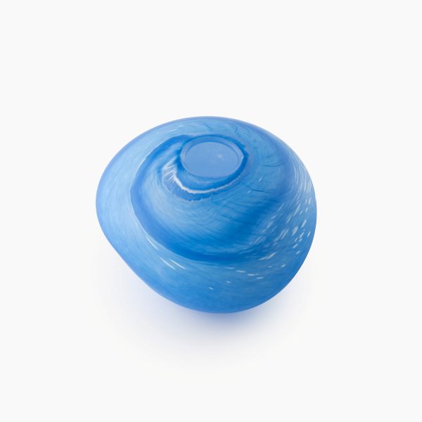 Rullestein vase. Kari Mølstad, blå