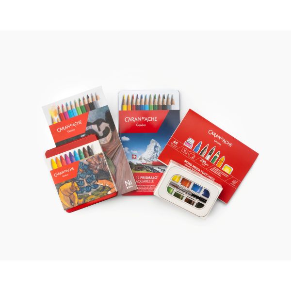 Tegneblokk. 12 Postkort ark, Caran d'Ache
