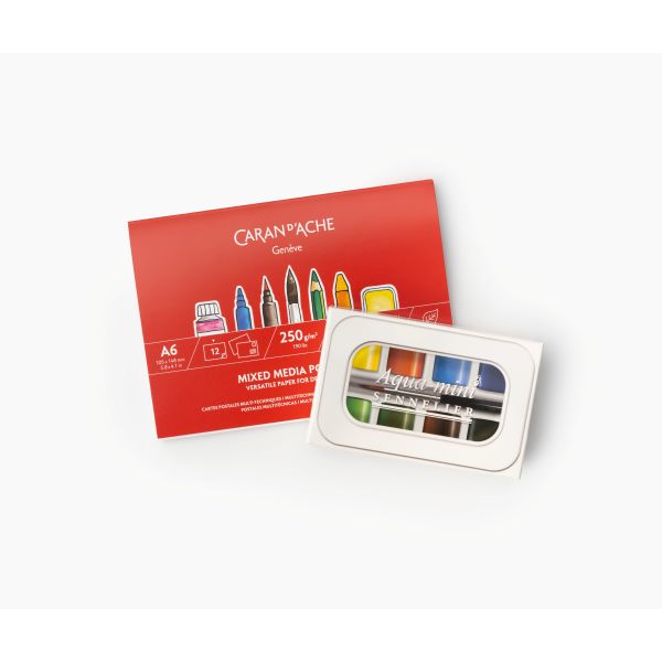 Tegneblokk. 12 Postkort ark, Caran d'Ache