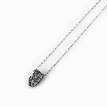 Necklace. A piece of the museum. Oppdal slate and silver, 45 cm