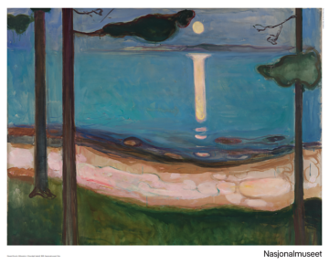 Plakat 40 x50 cm. Edvard Munch, «Måneskinn»