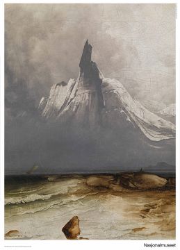 Poster 50x70.  Peder Balke, "Stetidn in Fog"