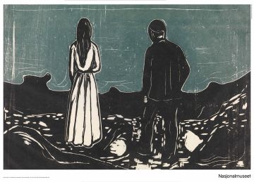 Poster 50 x 70 cm. Edvard Munch, "Two Human Beings. The Lonely Ones"