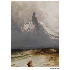 Plakat 50 x 70. Peder Balke, «Stetind i tåke»