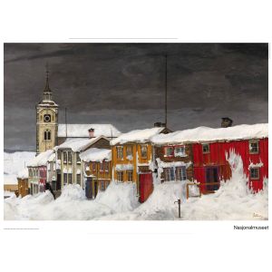 Plakat 50 x 70 cm. Harald Sohlberg, «Gate i Røros»