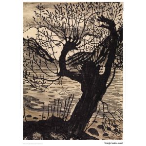 Plakat 50 x 70 cm. Nikolai Astrup, «Vårnatt og seljekall»