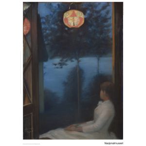 Plakat 50 x 70 cm. Oda Krohg, «Japansk lykt»