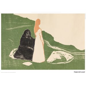 Plakat 50 x 70 cm. Edvard Munch, «To kvinner ved strandbredden»