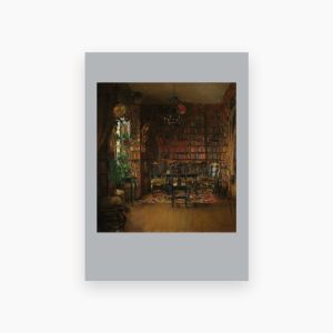 Postkort. Harriet Backer. Thorvald Boecks bibliotek
