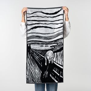 Håndkle. Edvard Munch, «Skrik», sort/hvit