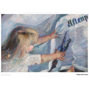 Plakat 50 x 70 cm. Oda Krohg, «En abonnent på Aftenposten»