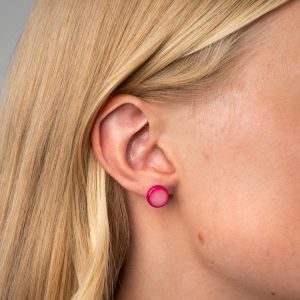 Earrings. Angélica León, "Eclipse" Fuchsia